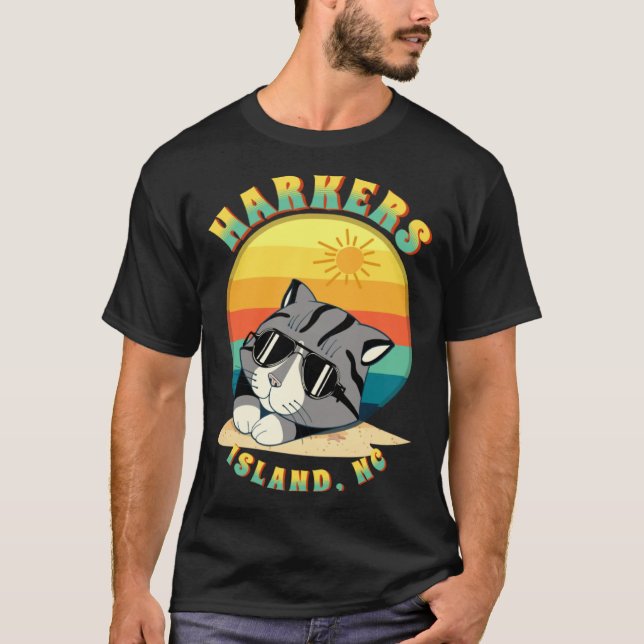 Harkers Island NC Summertime Vacationing Chillin F T Shirt (Framsida)