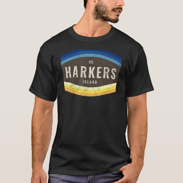 Harkers Island NC Vacationing Shoreline Palette T Shirt (Framsida)