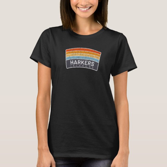 Harkers Island NC Vacationing Sunrise Curve T Shirt (Framsida)