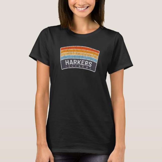 Harkers Island, NC Vacationing Sunrise Curve T Shirt (Framsida)