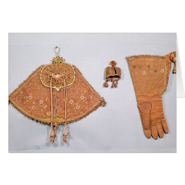 Harklandeuppsättning av påsen, handsken och huvan, hälsningskort (Framsidan Horizontal)