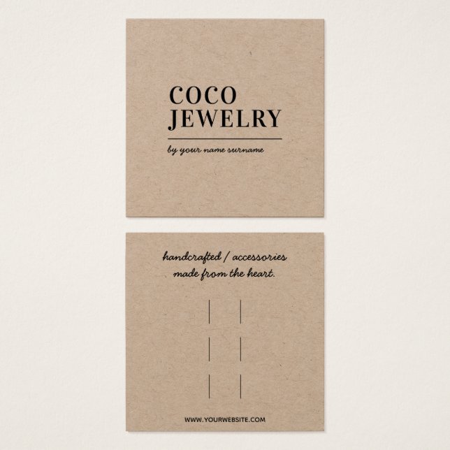 Hårklippstillbehör, Visning Card Fyrkantigt Visitkort (Framsida & baksida)