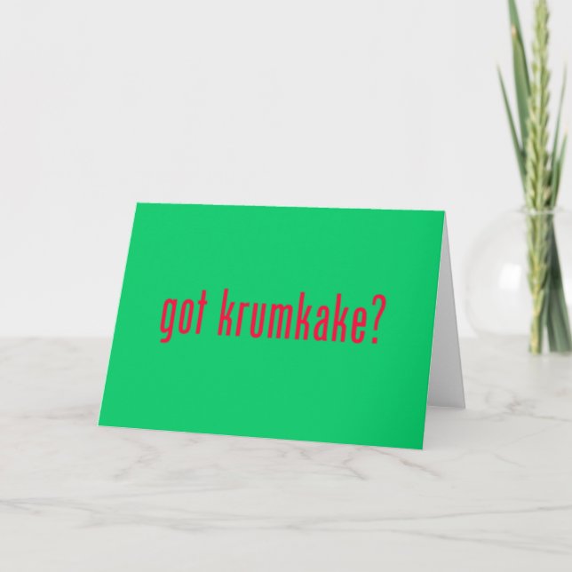 harkrumkake? grönt hälsningkort helgkort (Framsida)