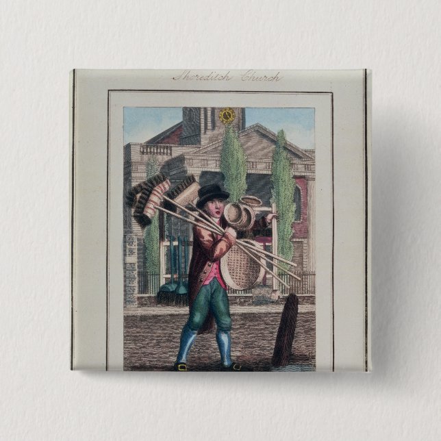 Hårkvaster, Shoreditch kyrka Knapp (Framsida)