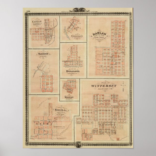 Harlan, Winterset, Exira, Milton, Oakfield Poster (Framsidan)