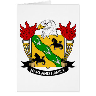 Harland familjvapensköld hälsningskort