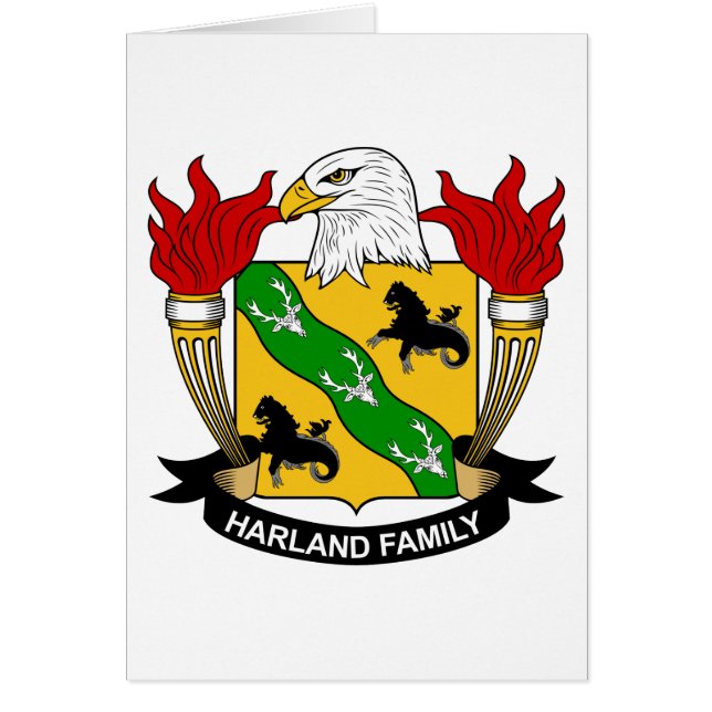 Harland familjvapensköld hälsningskort (Framsidan)