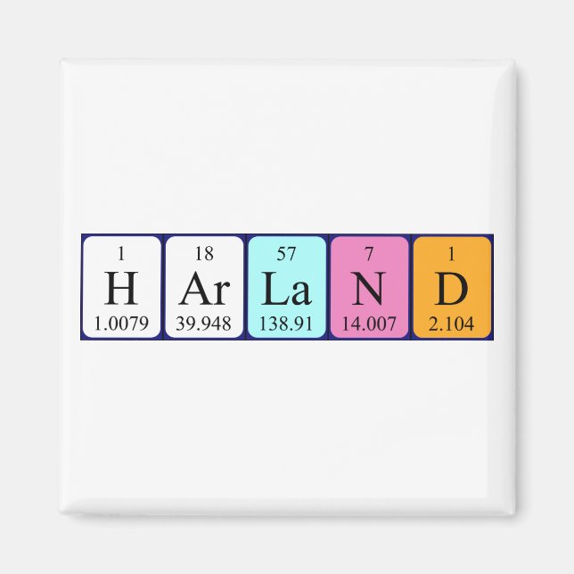 Harland Periodisk bord namn magnet (Framsidan)