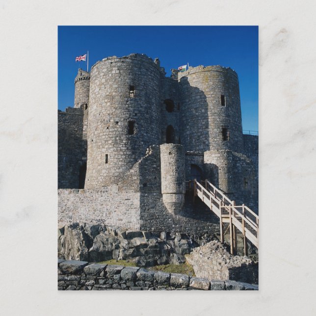 Harlech Castle, yttre grind och gatehouse, norra Vykort (Framsida)