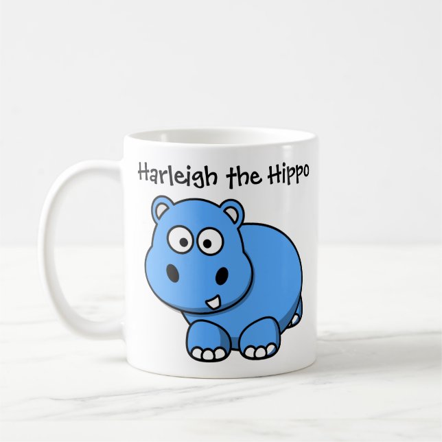 Harleigh the Hippo Anpassningsbar Tecknad Children Kaffemugg (Vänster)