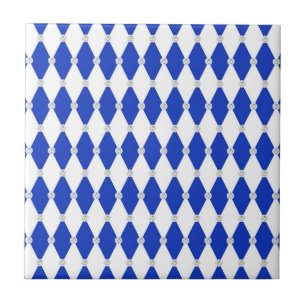 Harlekin Blå Diamantform Geometriska Former Kakelplatta