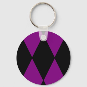 harlekin svart lila nyckelring