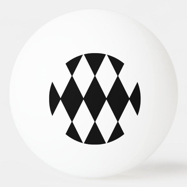 harlekin svart och vit pingisboll (Framsidan)