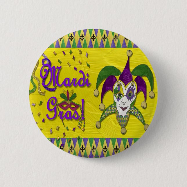Harlekinmask Mardi Gras Harlequin Knapp (Framsida)