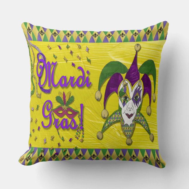 Harlekinmask Mardi Gras Harlequin Kudde (Framsida)