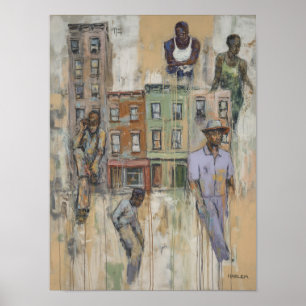 Harlem Abstrakt Figurmålning Poster