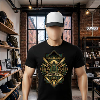 Harlem Apollo Theater Art Deco Guld NYC Musik T Shirt