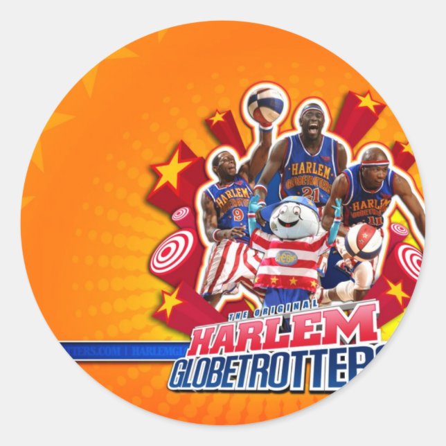 Harlem GlobeTrotter-gruppen Bild Runt Klistermärke (Framsida)