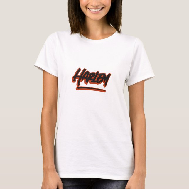 Harlem Graffiti Stil T Shirt (Framsida)