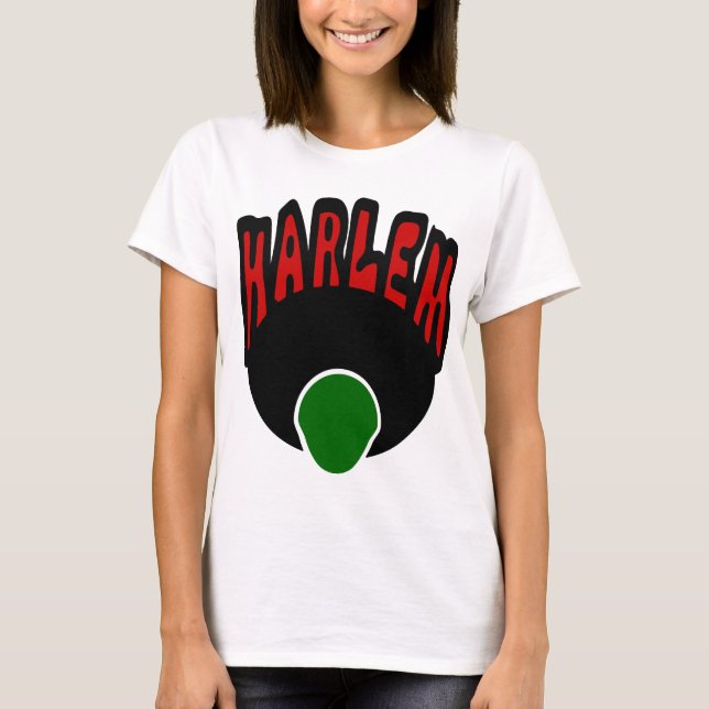 Harlem grafitti med ansikte & stort afro-, 3 t-shirt (Framsida)