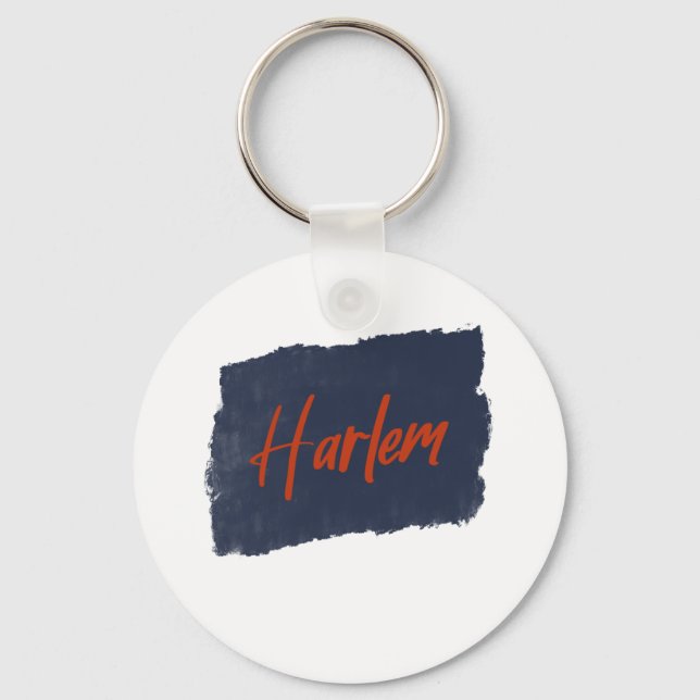 Harlem Handskriftlig Red Typography Nyckelring (Framsida)
