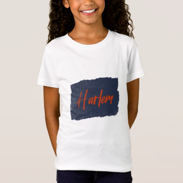 Harlem Handskriftlig Red Typography T-Shirt (Framsida)