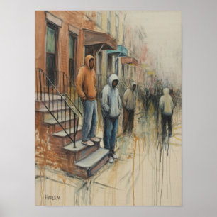 Harlem Hoodie Figur Målning Poster