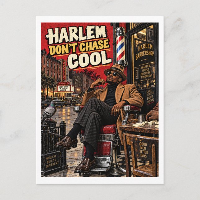 Harlem Jagar Inte Coolt Vykort (Framsida)