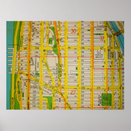 Harlem, Manhattan Vintage Karta Poster