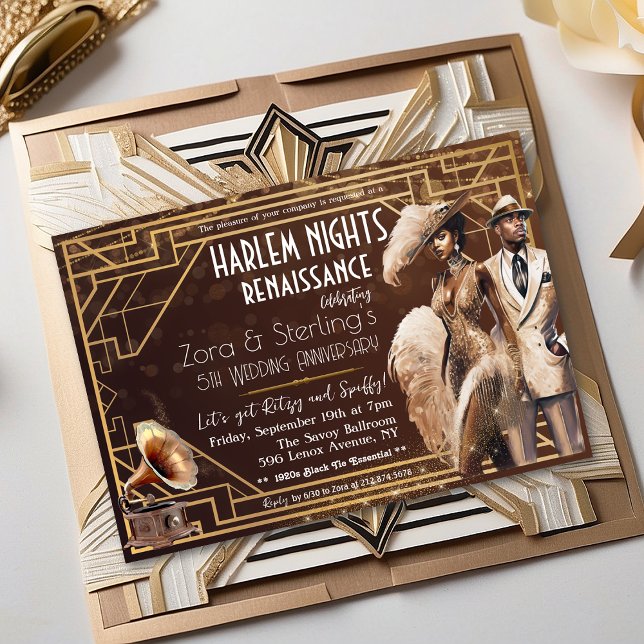 Harlem Nätter Gatsby 1920-talet Afroamerikan  Inbjudningar (Skapare uppladdad)