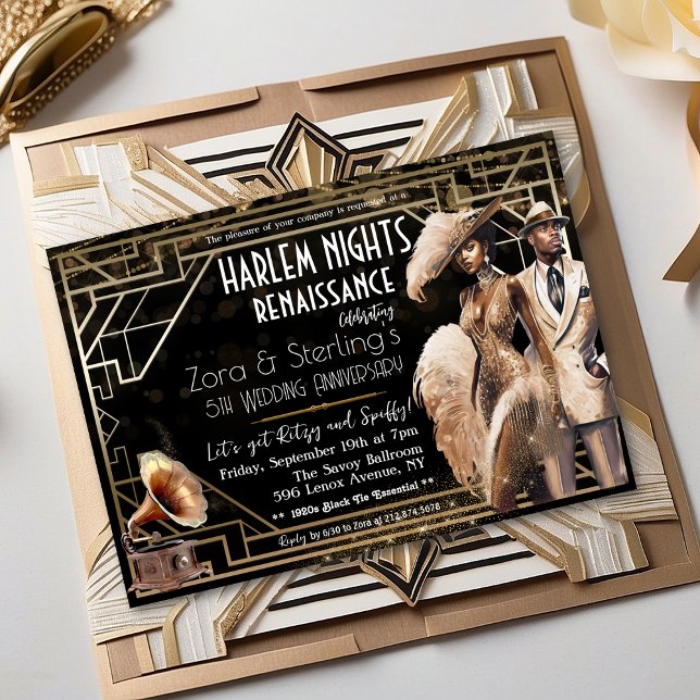Harlem Nätter Gatsby 1920-talet Afroamerikan  Inbjudningar (Skapare uppladdad)