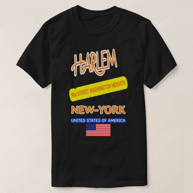 HARLEM New York 96:e STREET WASHINGTON HEIGHTS  T Shirt (Design framsida)