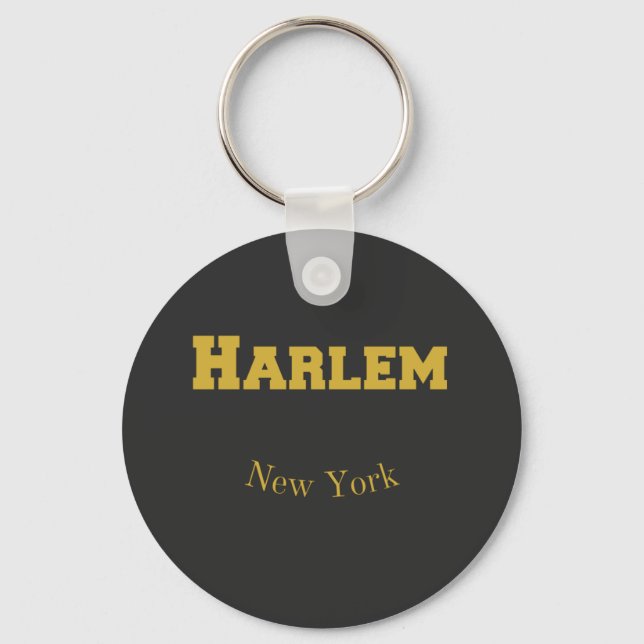 Harlem New York Guld Nyckelring (Framsida)