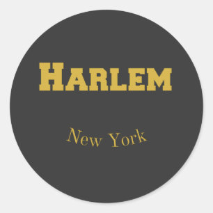 Harlem New York Guld Runt Klistermärke