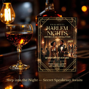Harlem Nights 1920-tals Gatsby-fest Inbjudan