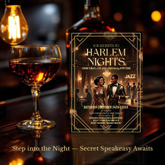 Harlem Nights 1920-tals Gatsby-fest Inbjudan