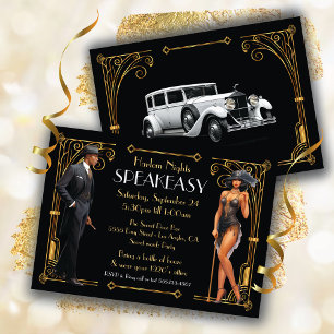 Harlem Nights Speakeasy Flapper Underbar Gatsby Inbjudningar