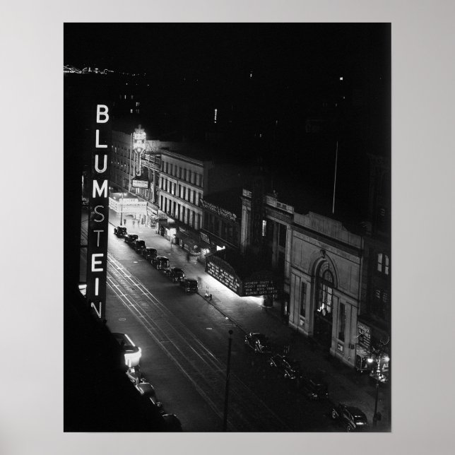 Harlem på natten, 1941. Vintagefoto Poster (Framsidan)