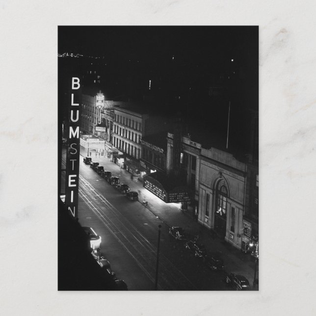 Harlem på natten, 1941 vykort (Framsida)