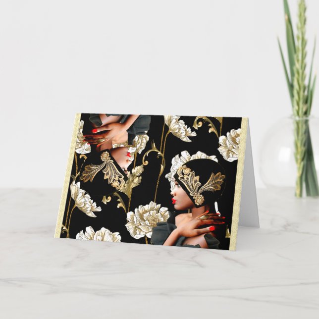 Harlem Renaissance 1920 Art Deco-hälsningskort Kort (Framsida)