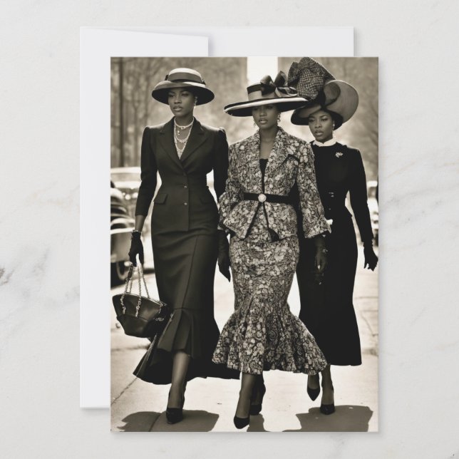 Harlem Renaissance Sophisticated Dam Inbjudningar (Framsida)