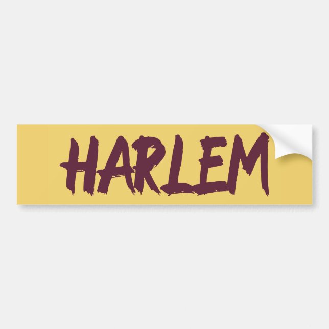Harlem Text Base Design på Gultens bakgrund Bum Bildekal (Framsidan)