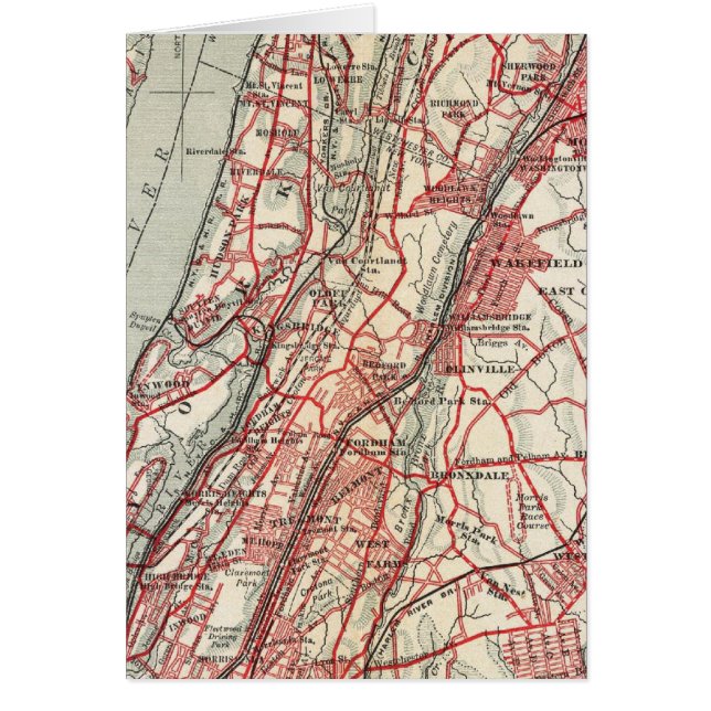 Harlem, Yonkers, Pelham Manor, New York Hälsningskort (Framsidan)