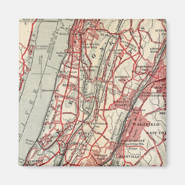 Harlem, Yonkers, Pelham Manor, New York Magnet (Framsidan)