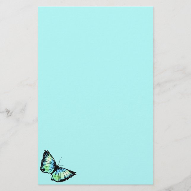 ’Harlequin’ (Aqua Butterfly) Brevpapper (Framsida)