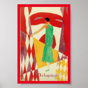 Harlequin Art Deco Poster