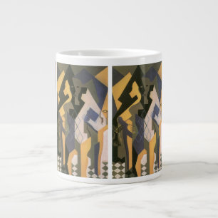 Harlequin at a Table av Juan Gris, Vintage Cubism Jumbo Mugg
