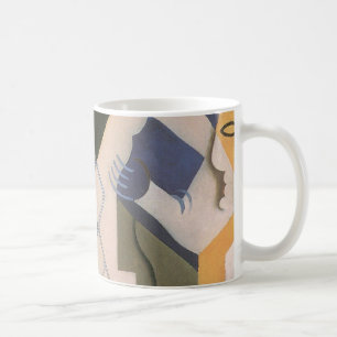 Harlequin at a Table av Juan Gris, Vintage Cubism Kaffemugg
