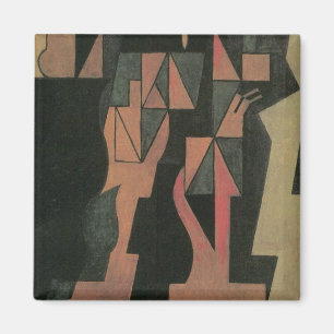 Harlequin av Juan Gris, Vintage kubistisk konst Magnet