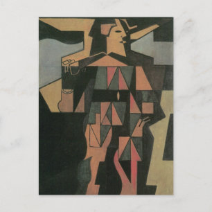 Harlequin av Juan Gris, Vintage kubistisk konst Vykort